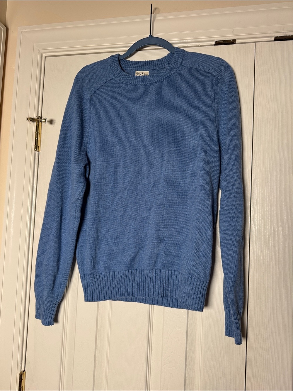 Men's J. Crew Heritage Cotton Crewneck Knit Sweater in Light Blue - Small